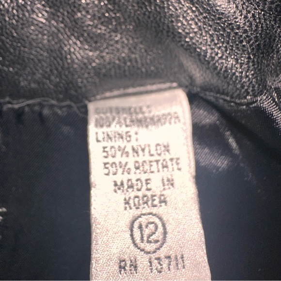 VINTAGE Black Leather Double-Breasted Jacket - Picture 6 of 6